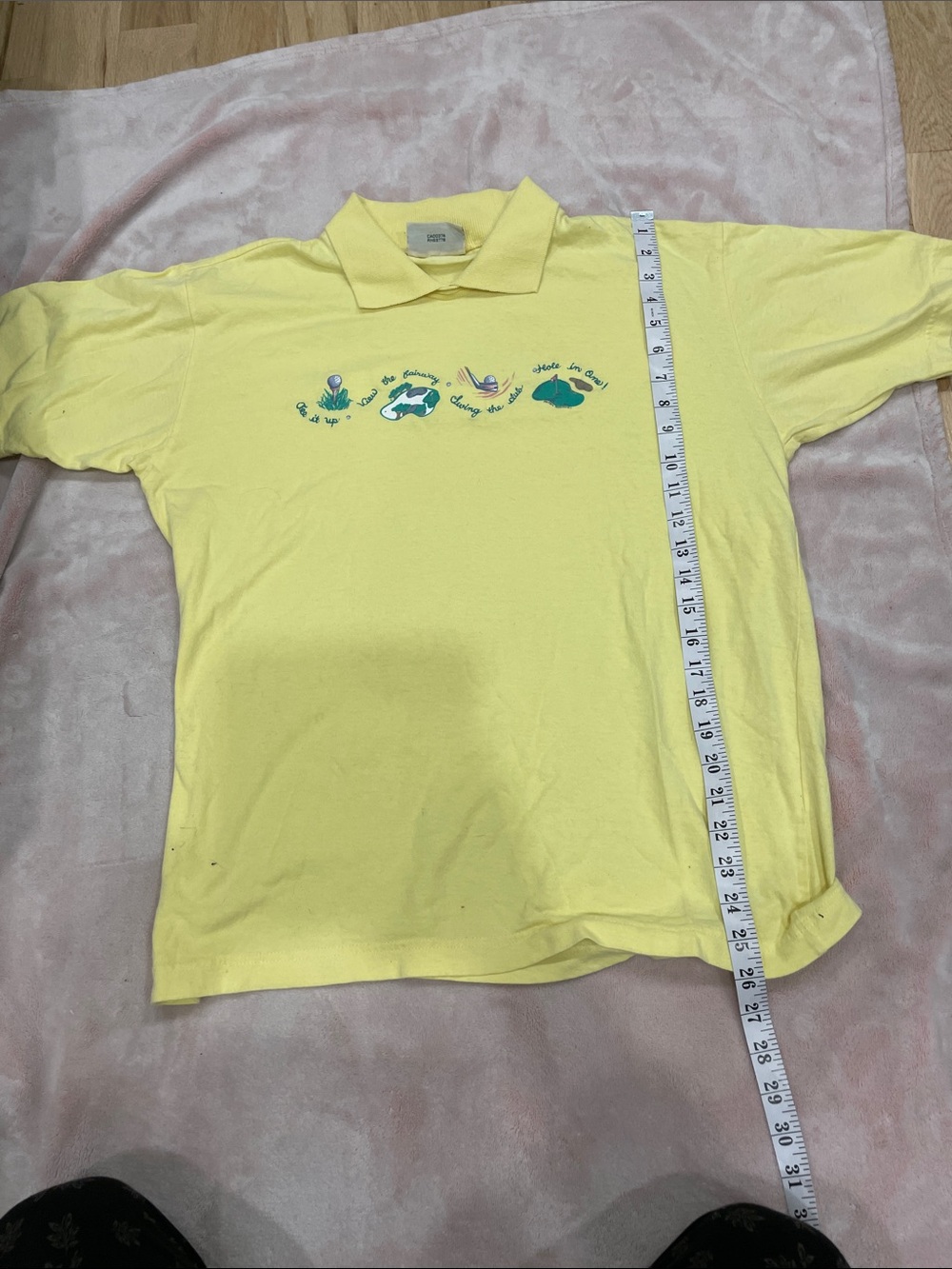 Vintage 90s Northern Reflections Long Sleeve Golf Polo Shirt Yellow - Size M/L